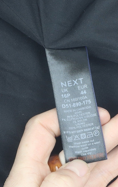 Next Women's Black Bouclé Blazer - Size 16P