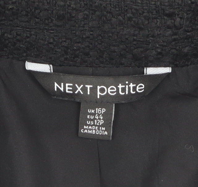 Next Women's Black Bouclé Blazer - Size 16P
