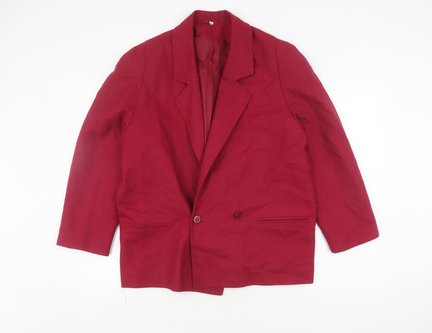 Edinburgh Women's Red Wool Blend Blazer Size 16