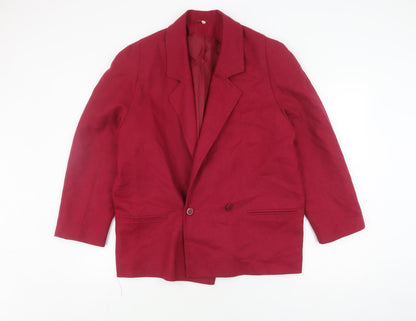 Edinburgh Women's Red Wool Blend Blazer Size 16