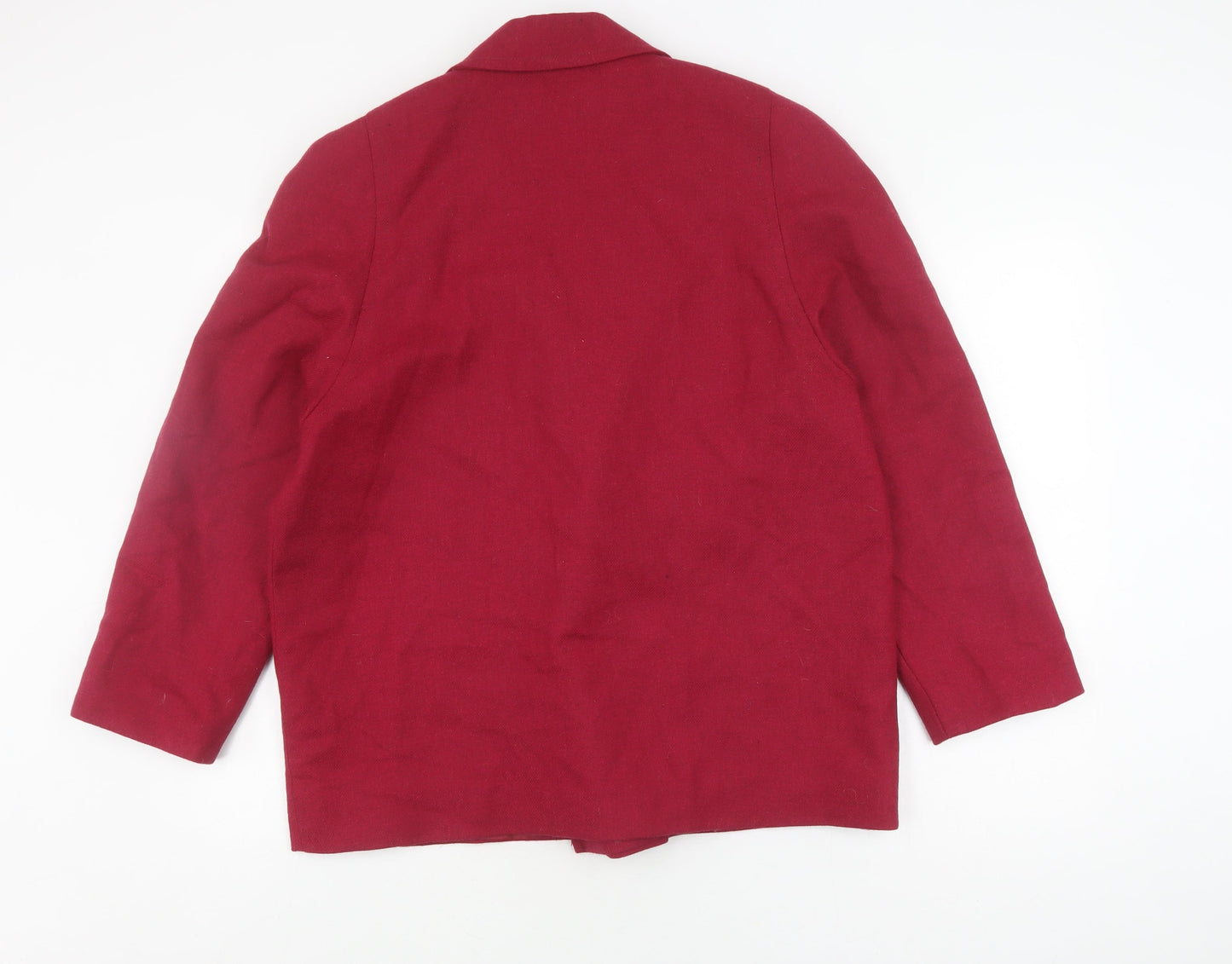 Edinburgh Women's Red Wool Blend Blazer Size 16