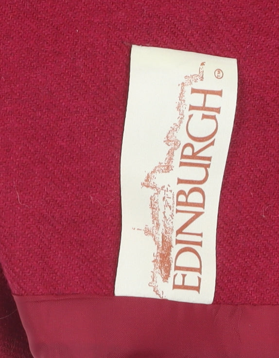 Edinburgh Women's Red Wool Blend Blazer Size 16