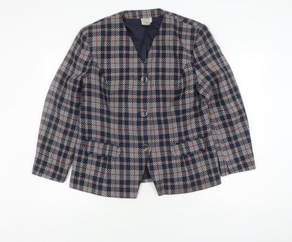Eastex Women's Multicoloured Check Tweed Jacket, Size 18