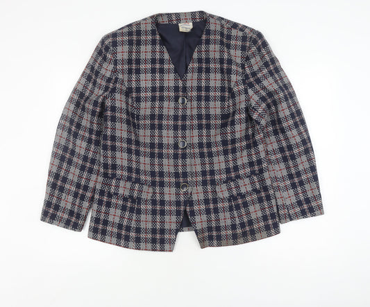 Eastex Women's Multicoloured Check Tweed Jacket, Size 18
