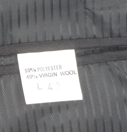 Mens UK Size 42 Varteks Regular Black Suit Tuxedo