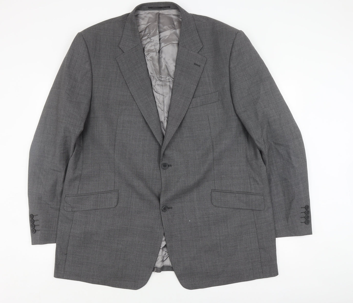 Jonathon Charles Men's Grey Wool Suit Jacket 48L