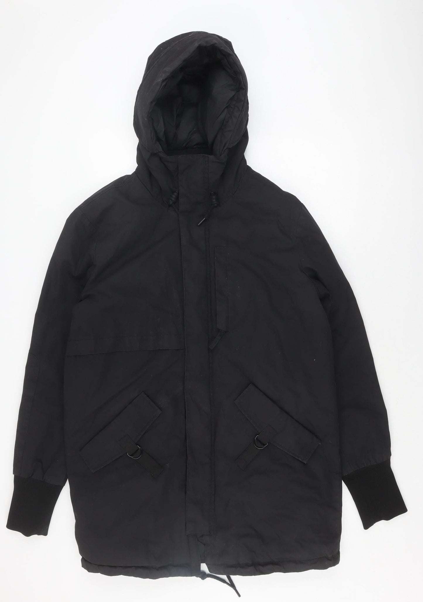 Mens UK Size L Pull & Bear Black Anorak Coat