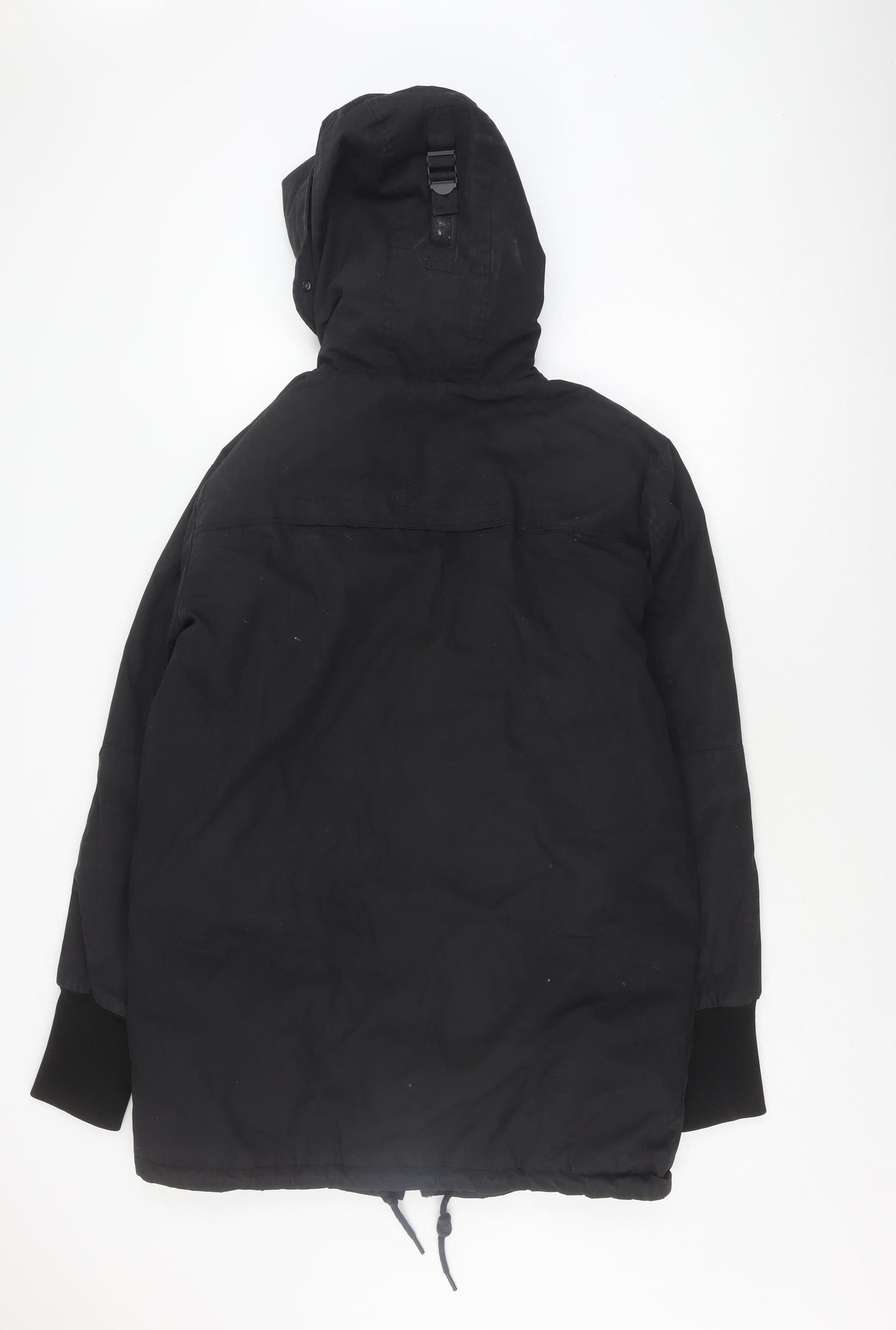 Mens UK Size L Pull & Bear Black Anorak Coat