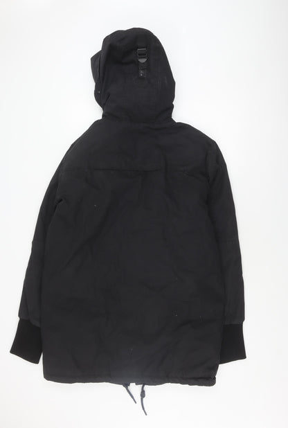 Mens UK Size L Pull & Bear Black Anorak Coat