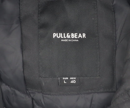 Mens UK Size L Pull & Bear Black Anorak Coat