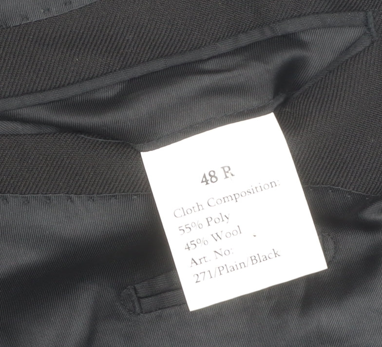 Mens UK Size 48 Hugo James Regular Black Suit Jacket