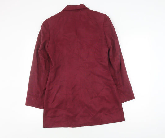 Monsoon Women's Red Blazer Size 10 Viscose Cupro Jacket