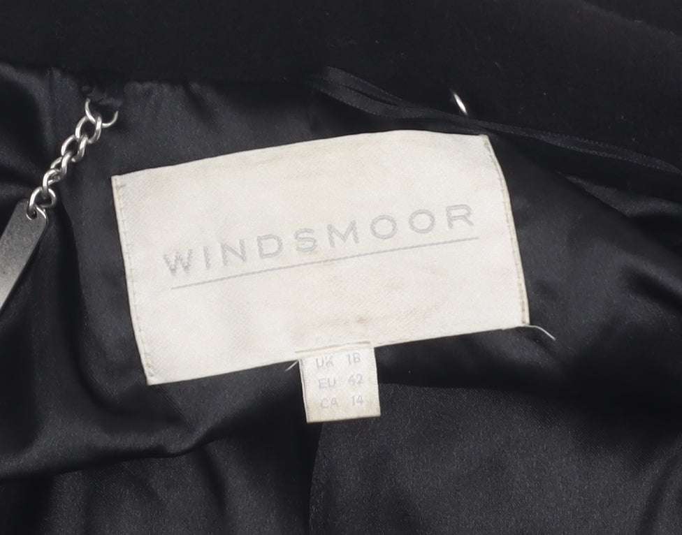 Womens UK Size 16 Windsmoor Black Overcoat
