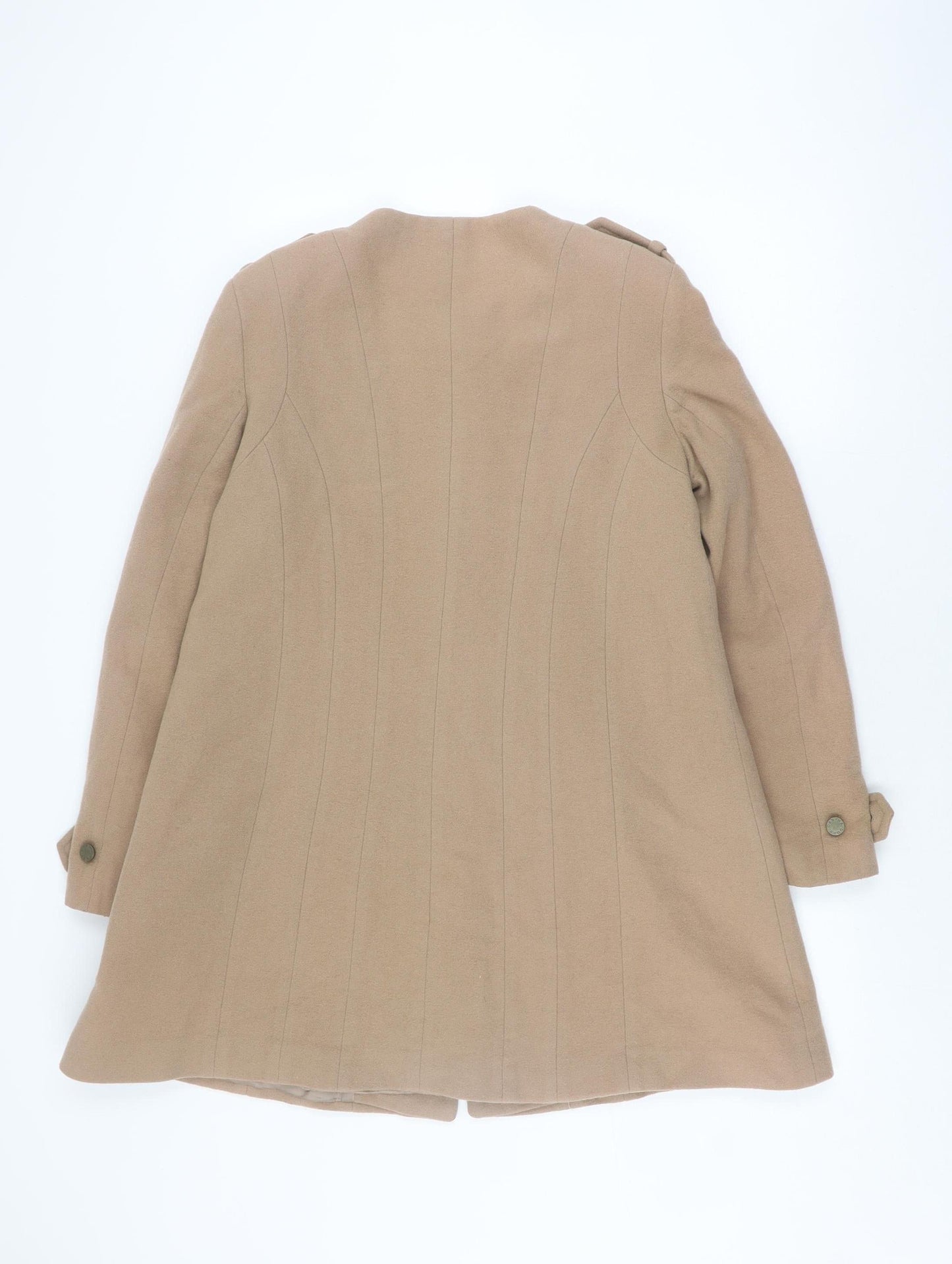 Carina Duek Women's Beige Mid-Length Wool Coat