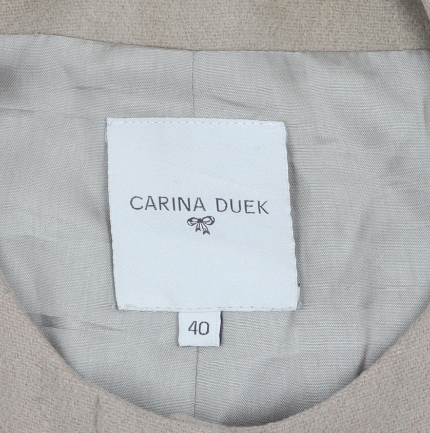 Carina Duek Women's Beige Mid-Length Wool Coat