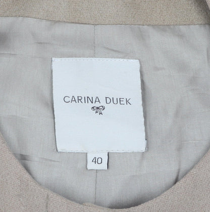Carina Duek Women's Beige Mid-Length Wool Coat