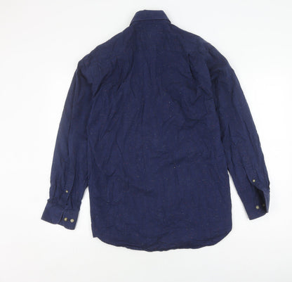Viyella Men's Blue Cotton Button-Up Shirt, Size 15
