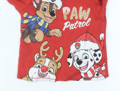 George Boys Red Paw Patrol Christmas T-Shirt, Size 2 Years