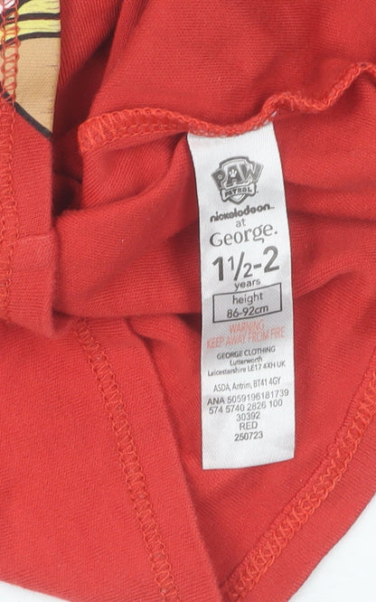 George Boys Red Paw Patrol Christmas T-Shirt, Size 2 Years
