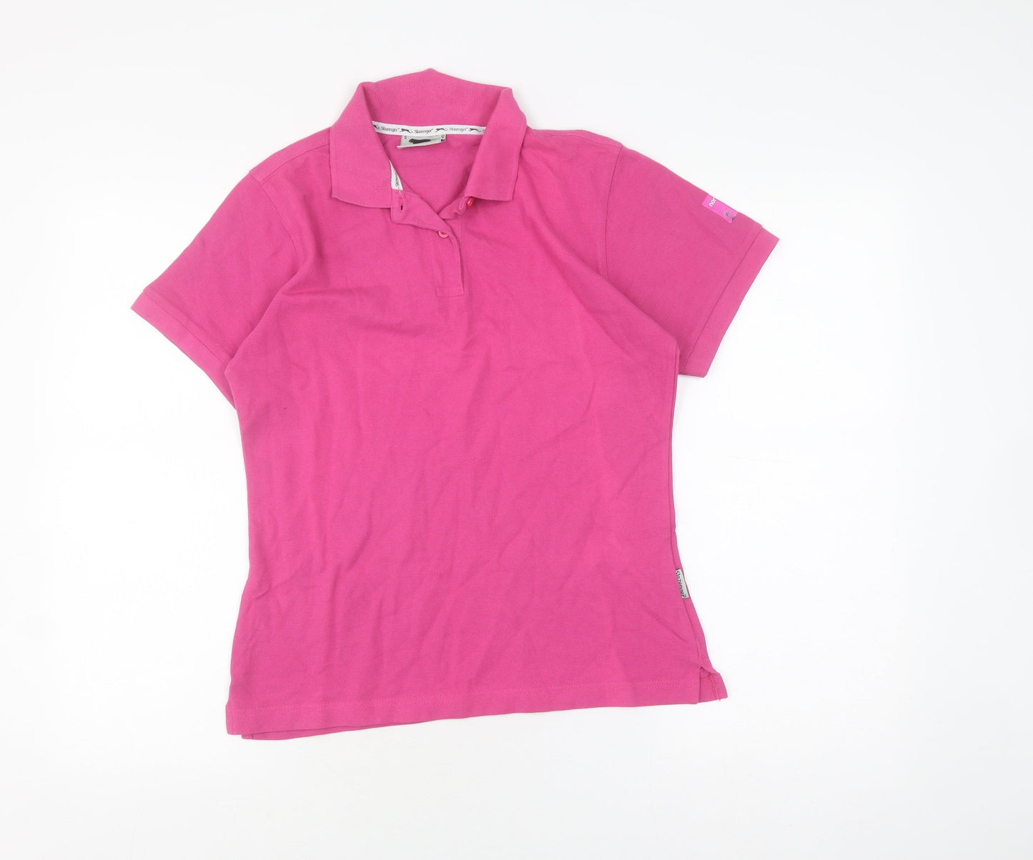 Womens UK Size S Slazenger Pink Basic Polo