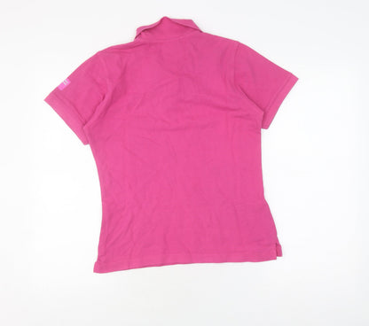 Womens UK Size S Slazenger Pink Basic Polo