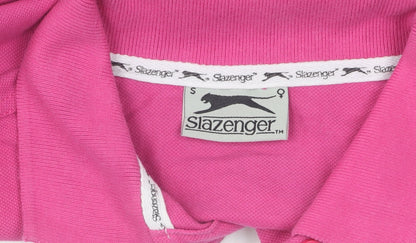 Womens UK Size S Slazenger Pink Basic Polo
