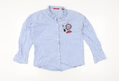 Womens UK Size 10 s.Oliver Blue Basic Button-Up