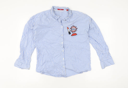Womens UK Size 10 s.Oliver Blue Basic Button-Up
