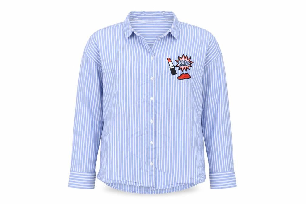 Womens UK Size 10 s.Oliver Blue Basic Button-Up