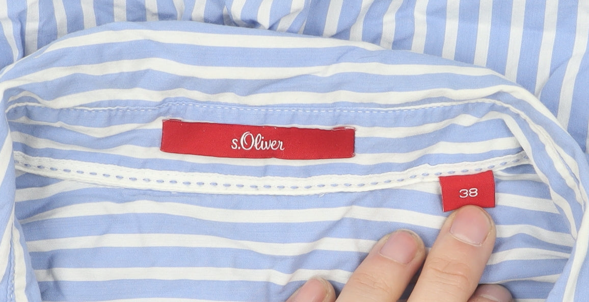 Womens UK Size 10 s.Oliver Blue Basic Button-Up