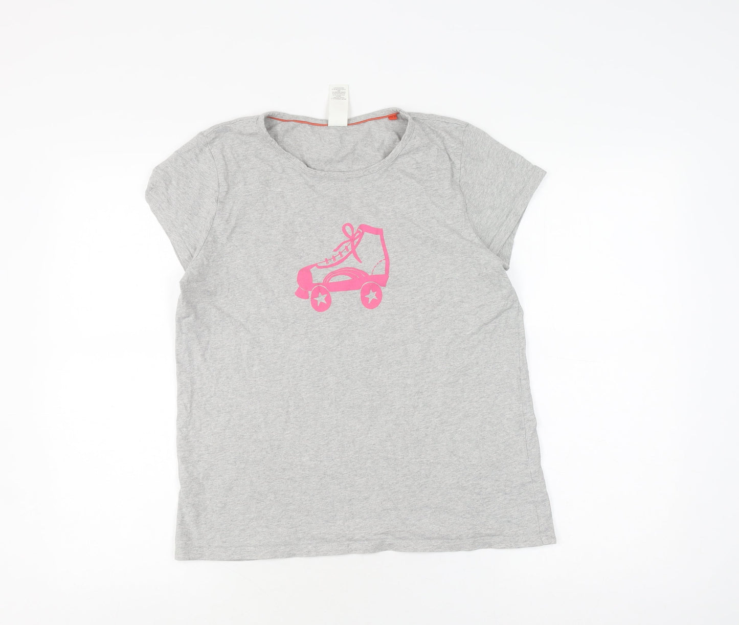 Boden Girls Grey T-Shirt, Size 16 Years, Short Sleeve, Logo Accent