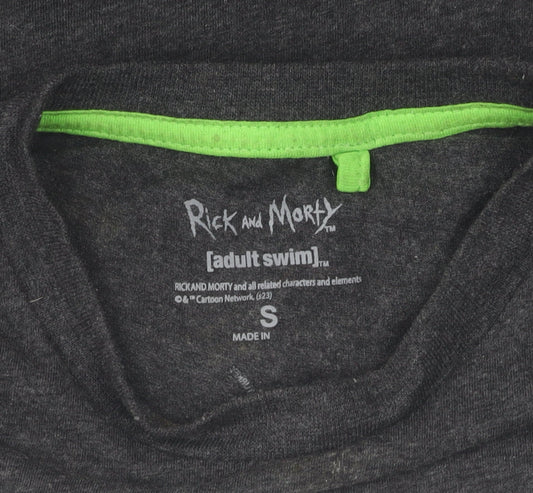 Rick and Morty Men's Black Graphic T-Shirt, Size S