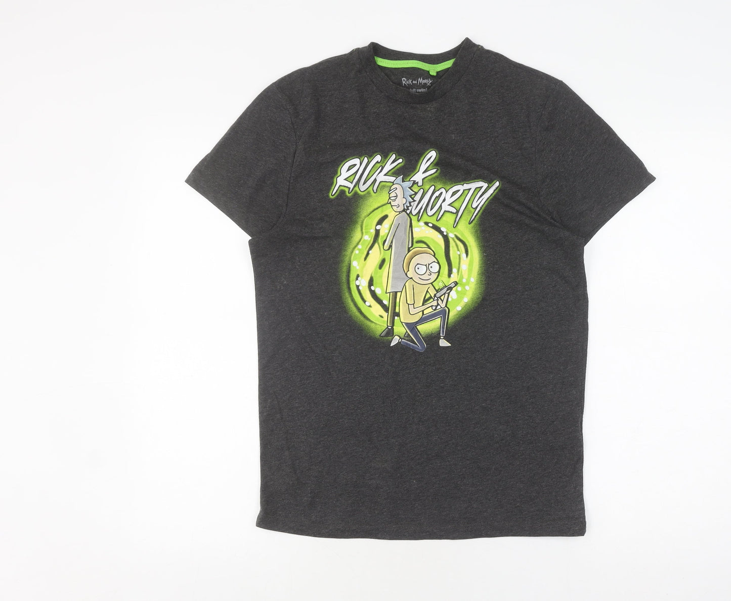 Rick and Morty Men's Black Graphic T-Shirt, Size S