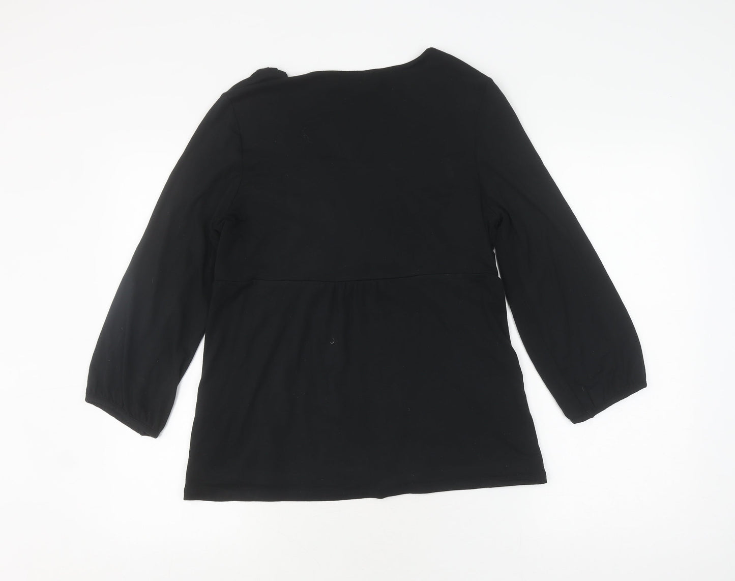 Boden Black 3/4 Sleeve V-Neck Women's Top Size 14