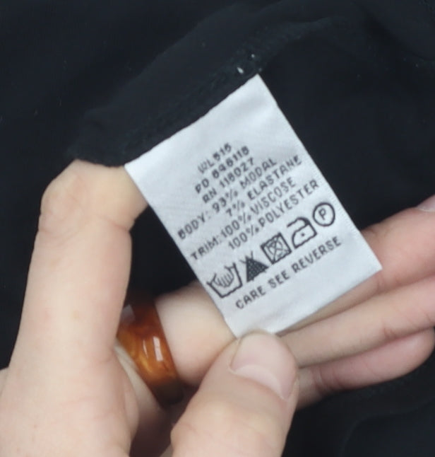 Boden Black 3/4 Sleeve V-Neck Women's Top Size 14