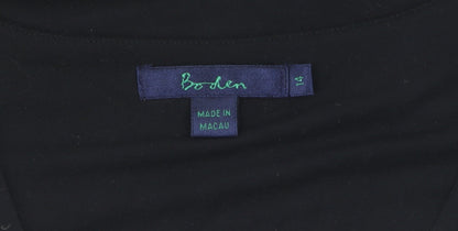 Boden Black 3/4 Sleeve V-Neck Women's Top Size 14