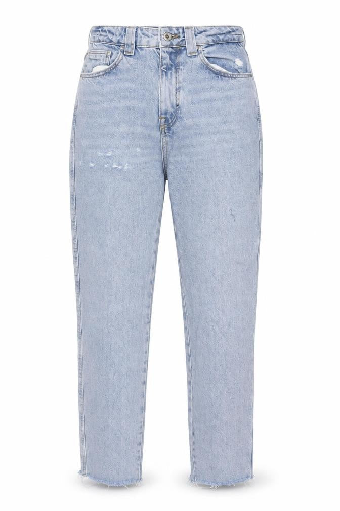 Zara Women's Blue Mom Jeans Size 6 High Rise Distressed