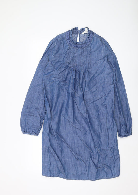 Per Una Women's Blue Chambray Shift Dress, Size 6