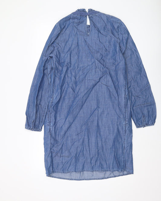 Per Una Women's Blue Chambray Shift Dress, Size 6