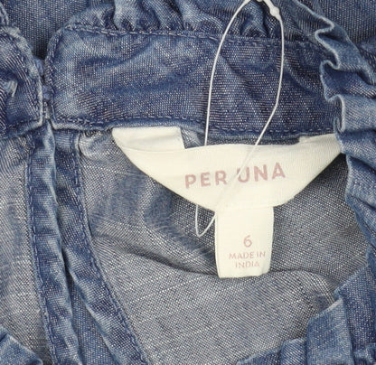 Per Una Women's Blue Chambray Shift Dress, Size 6