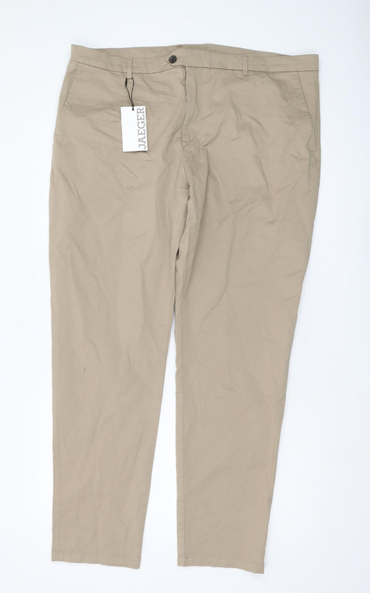 Jaeger Men's Beige Chino Trousers 42 Regular