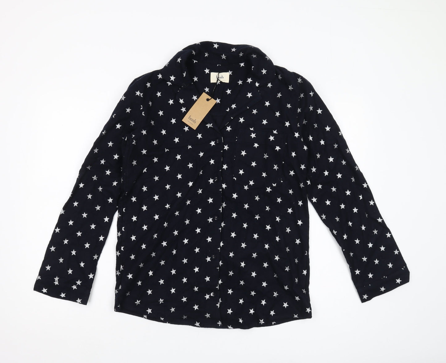 Hush Women's Black Star Pyjama Top XS Long Sleeve