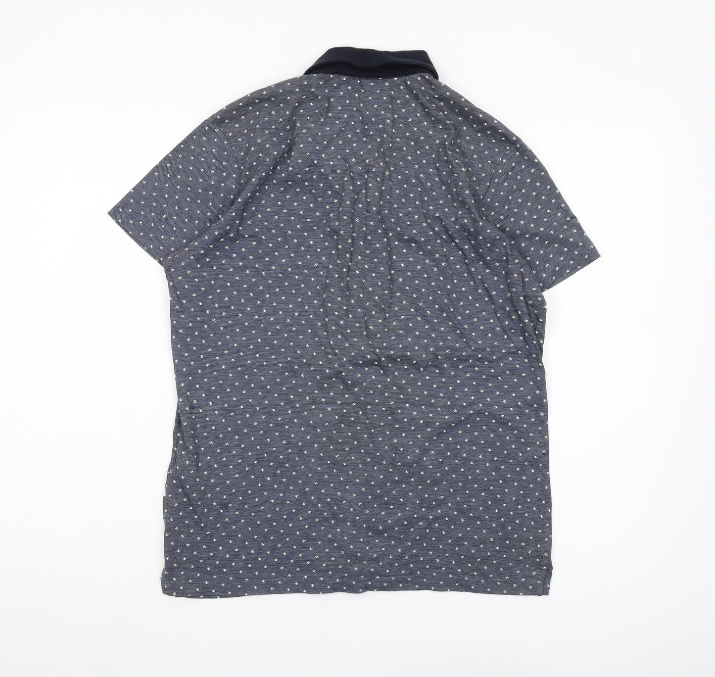 Peter Werth Men's Blue Graphic Print Polo, Size S