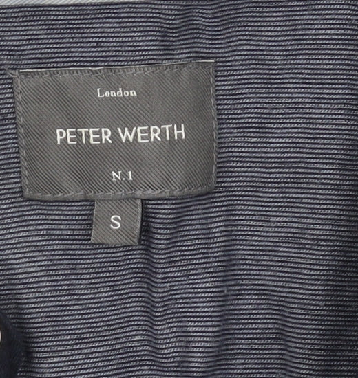 Peter Werth Men's Blue Graphic Print Polo, Size S