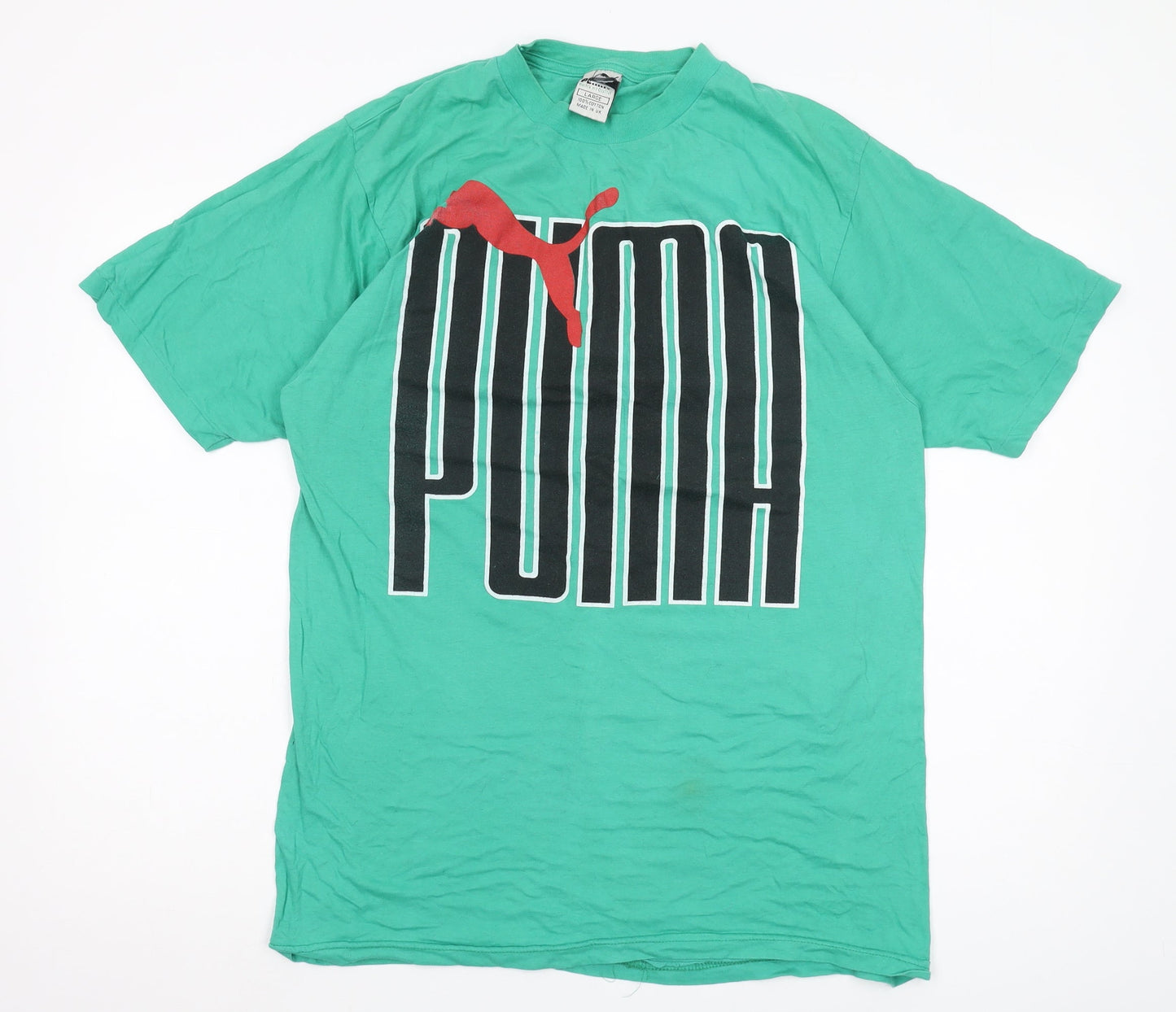 Puma Men's Green Logo T-Shirt L