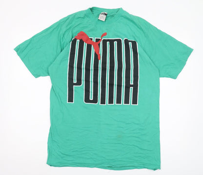 Puma Men's Green Logo T-Shirt L