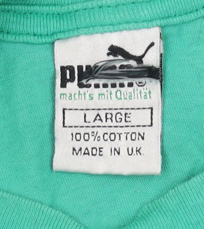 Puma Men's Green Logo T-Shirt L