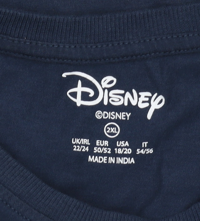 Womens UK Size 2XL Disney Blue  T-Shirt