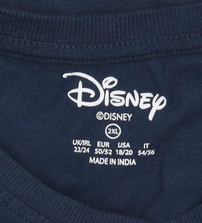 Womens UK Size 2XL Disney Blue  T-Shirt