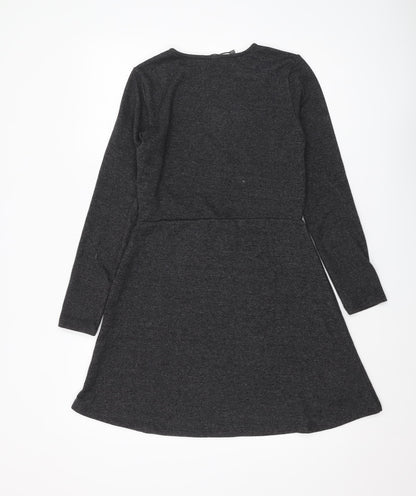 Vero Moda Women's Grey A-Line Dress, Size S, Long Sleeves
